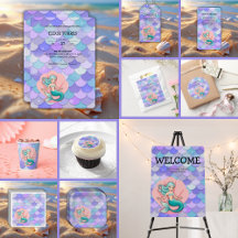 Purple Glitter Mermaid Under the Sea Baby Shower