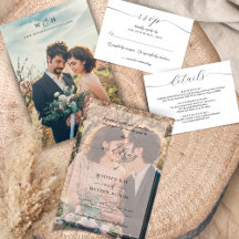 Simple Overlay Elegant Photo Wedding Invitation