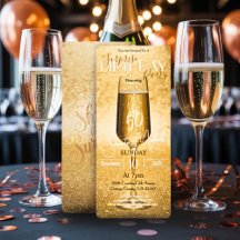 Elegant Modern Gold Adult Birthday Surprise Party