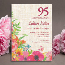 95th Birthday Bold Floral Linen Collection