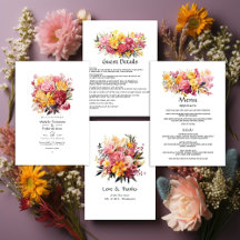 Pink and Yellow Floral Wedding