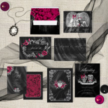 Gothic Hallowedding Black Silver & Burgundy