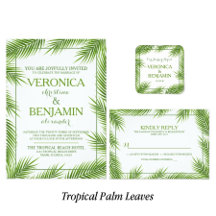 Tropical Palm Leaves Beach Wedding