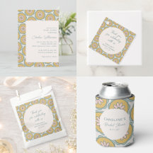 Retro Boho Mandala Floral Yellow Bridal Shower