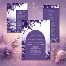 Elegant Eiffel Tower & Purple Floral Wedding suite