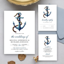 Rustic Navy Blue Anchor Rope Wedding