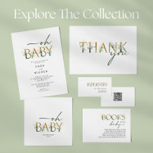 Greenery and Gold Baby Shower Collection