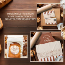 Modern Rustic Brown Beige Bakery Pastry Chef