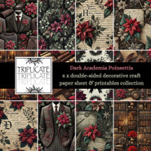 Dark Academia Poinsettia Scrapbook & Craft Paper