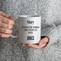 Personalized Birthday Name & Year Mug
