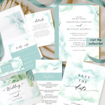 Airy Blue and Green Watercolor Wedding and Events