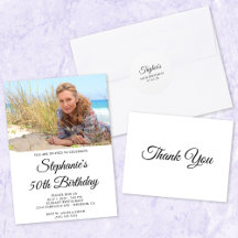 Elegant Script 50th Birthday