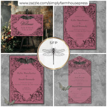Victorian Bat Until Death Black & Wine Wedding