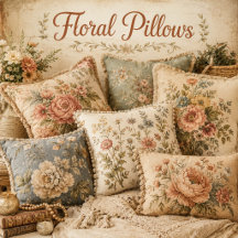Vintage Art Nouveau Floral Pillows