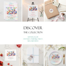 Watercolor Pottery Painting Party - Kids Birthday