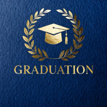 Graduation Invitation  Gold Cap & Laurel