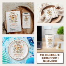 Wild One Animal 1st Birthday Party Collection 