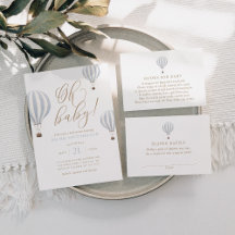 Blue Hot Air Balloon Baby Shower Collection