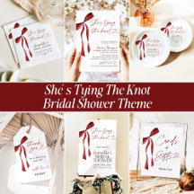 Burgundy Bow She's Tying The Knot Bridal Shower