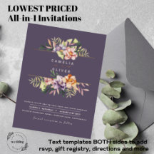 Mixed Summer Florals Wedding Invitations with QR