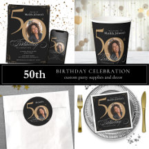 Elegant Black and Gold 50th Birthday Party Theme
