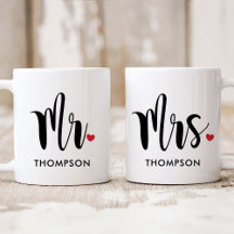 Mr and Mrs Wedding Coffee Mugs