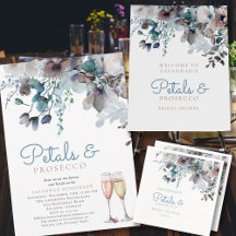 Petals and Prosecco Blue Bridal Shower Collection