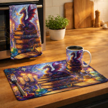 Mystical Dragon Wizard Books Home Decor