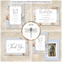 Boho Ocean Dusty Blue On the Beach Wedding