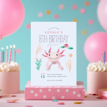 Girls Cute Axolotl Birthday Party and Gifts