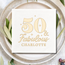 50th Birthday Real Foil Stamped Napkins