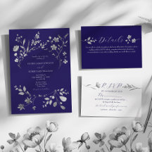 Royal Blue Silver Floral Wedding Suite