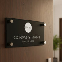 Business - Store Front Door Modern Script Sign 