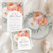 Feminine Floral 100th Birthday for Her Collection