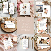 Black, Peach & Gold Wedding Design 
