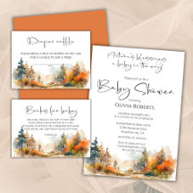 Rustic Woodland Autumn Forest Baby shower
