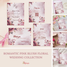 Romantic Pink Blush Floral Wedding Stationery