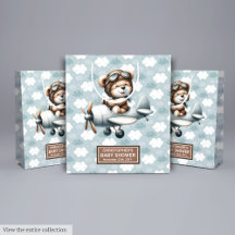 Teddy Bear Pilot Aviator Gift Bags #113B