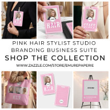 Blush Pink White Stylish Hair Stylist Business 