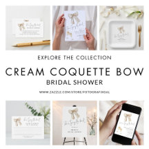 Cream Coquette Bow Tying The Knot Bridal Shower