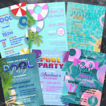 Pool Party Invitations