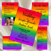 Watercolor Rainbow Gay Pride Wedding Collection