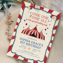 Circus Birthday Party Carnival 1st Birthday