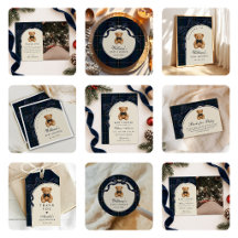 Navy Blue Teddy Bear Boy Baby Shower