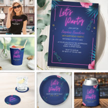 Let's Party Neon Electric Pink Birthday