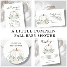 White Pumpkin Fall Theme Baby Shower