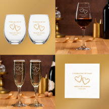 50th Wedding Anniversary Decor Elegant Hearts