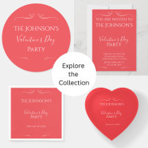 Modern Pink Red Valentines Day Party