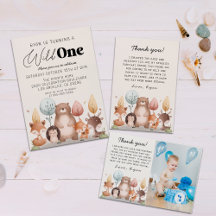 The Cute Wild One Forest Woodland Animals Birthday