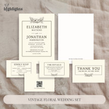 Vintage Floral Wedding Set